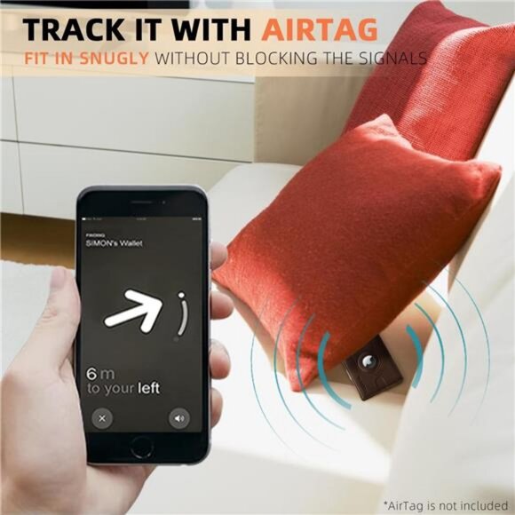 RFID Blocking Wallets Leather with Bill Compartment Air Tag Bifold Card Holder - Picture 3 of 7